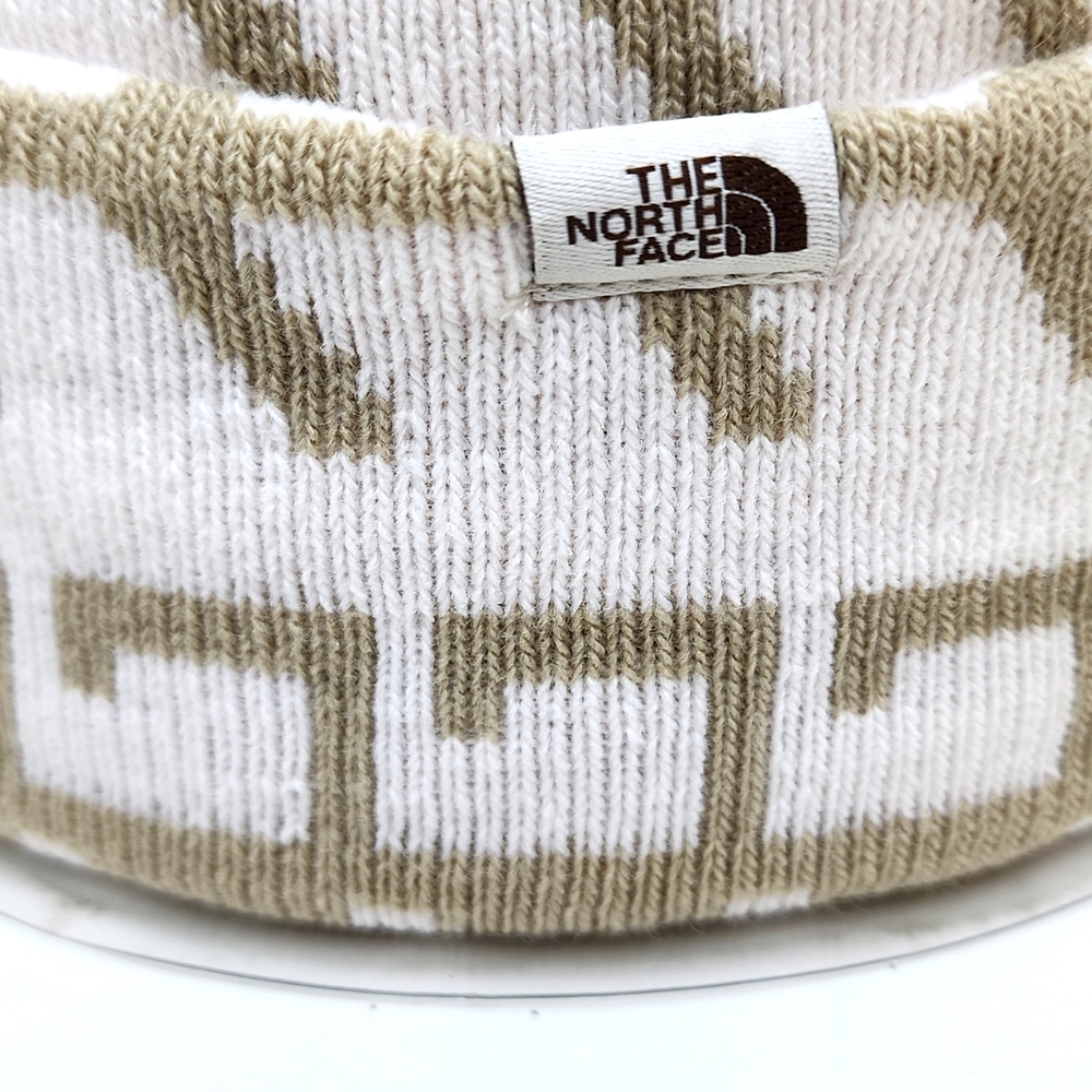 THE NORTH FACE BEANIE HAT TAN & CREAM COLOR - Picture 5 of 8